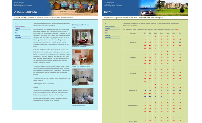 Wells Norfolk Accommodation website