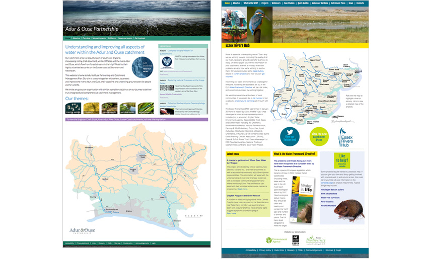 Adur and Ouse and Essex Rivers Hub websites